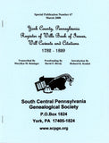York Co., PA, Register of Wills Book of Issues, Caveats & Citations, 1782-1839