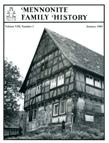 Mennonite Family History January 1989 - Masthof Press