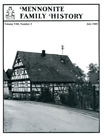 Mennonite Family History July 1989 - Masthof Press