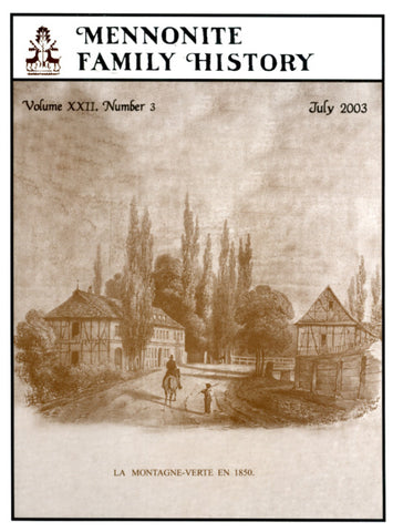 Mennonite Family History July 2003 - Masthof Press