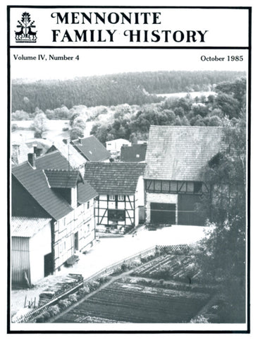 Mennonite Family History October 1985 - Masthof Press