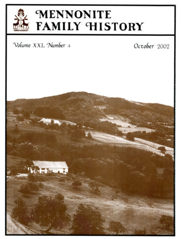 Mennonite Family History October 2002 - Masthof Press