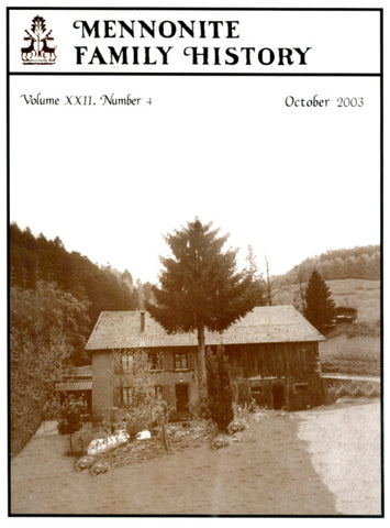 Mennonite Family History October 2003 - Masthof Press