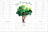 Six-Generation Genealogy Chart: Watercolor Tree