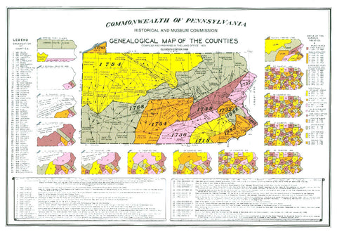 Genealogical Map of the Counties - Pennsylvania Historical Museum Commission